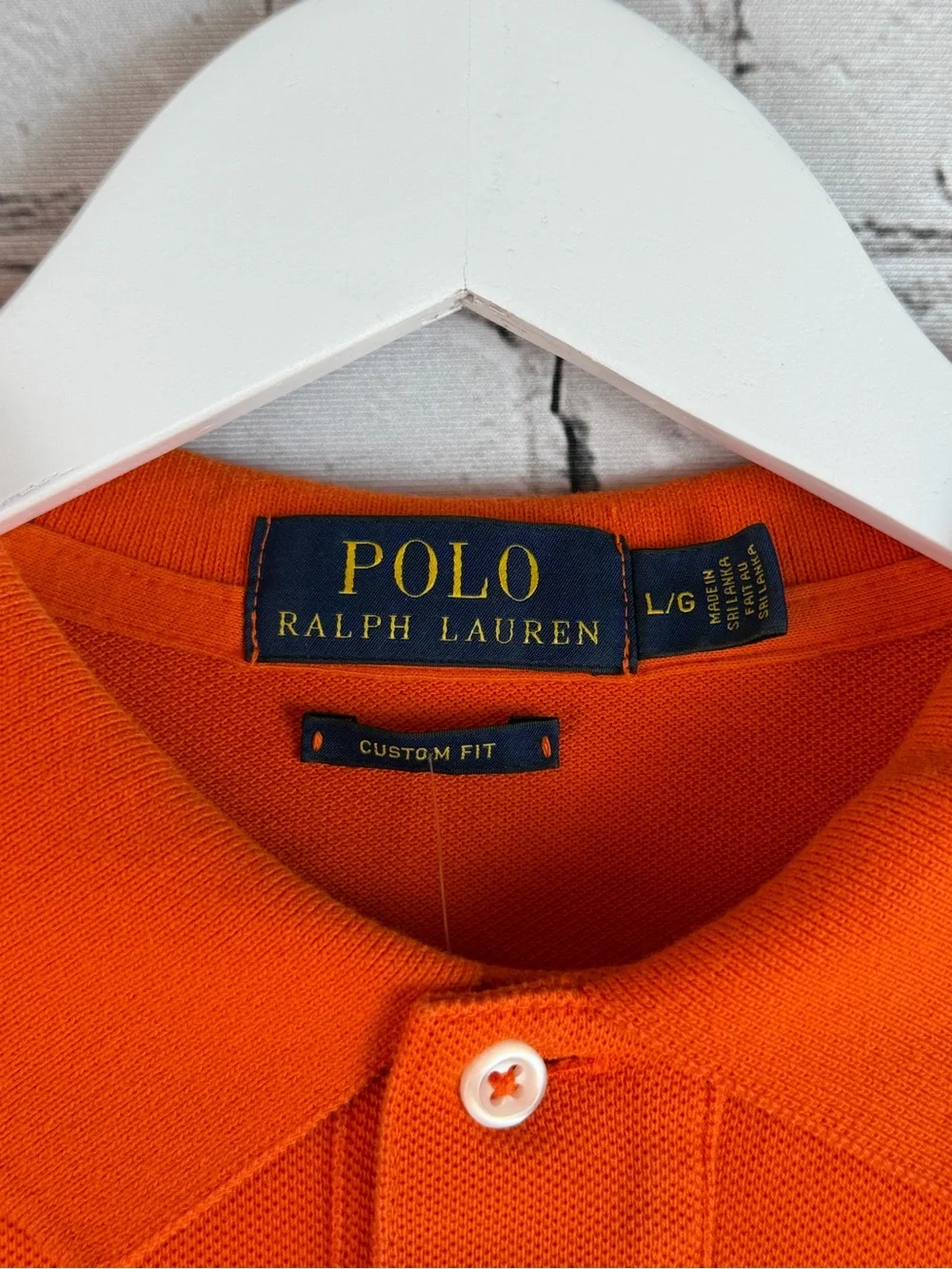 POLO RALPH LAUREN Orange Polo Shirt | Classic Preppy Golf Casual | Size L‎